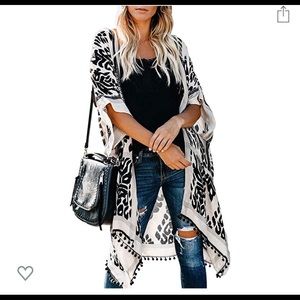 Black and white kimono